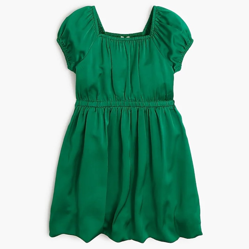 Girls' satin bubble-hem dress